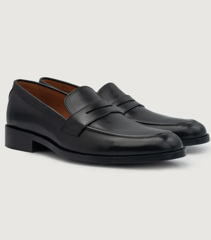 Baxton Black Leather Loafers