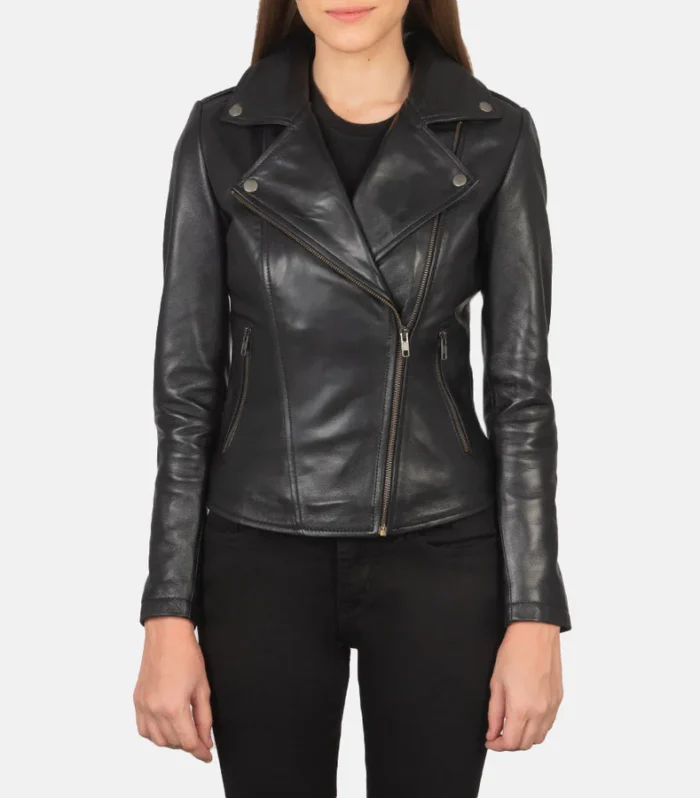Flashback Black Leather Biker Jacket