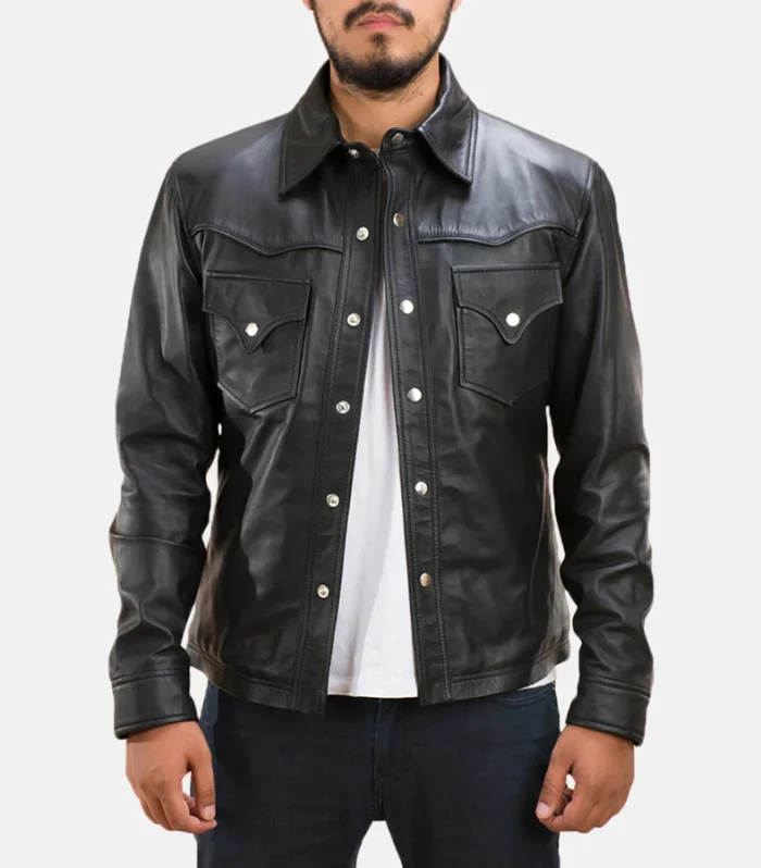 Noir Prestige Men's Black Leather Jacket
