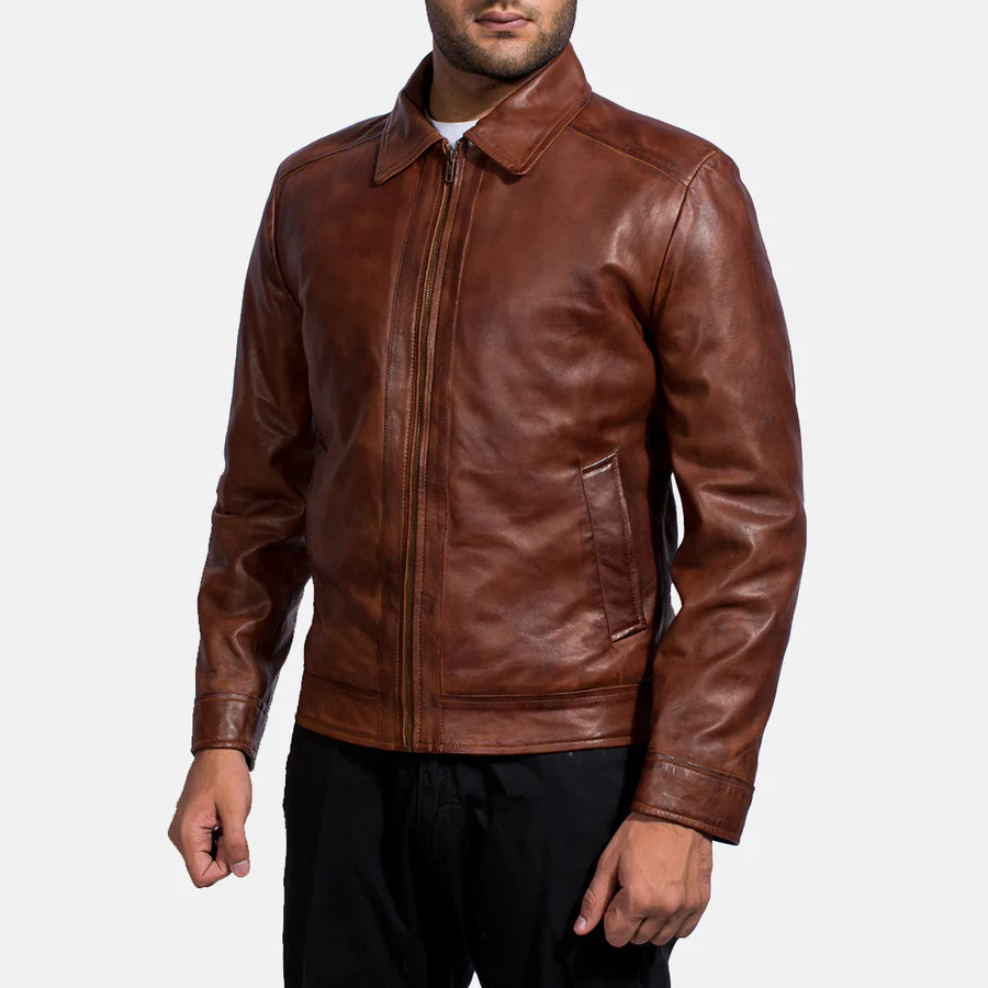 Inferno Brown Leather Jacket - Image 2