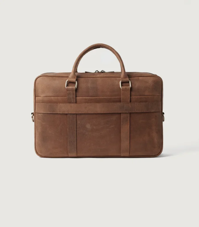 The Preston Vintage Tan Leather Briefcase